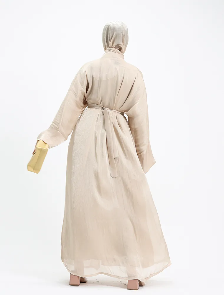 Beige Organza Simple 2 Piece - Image 6