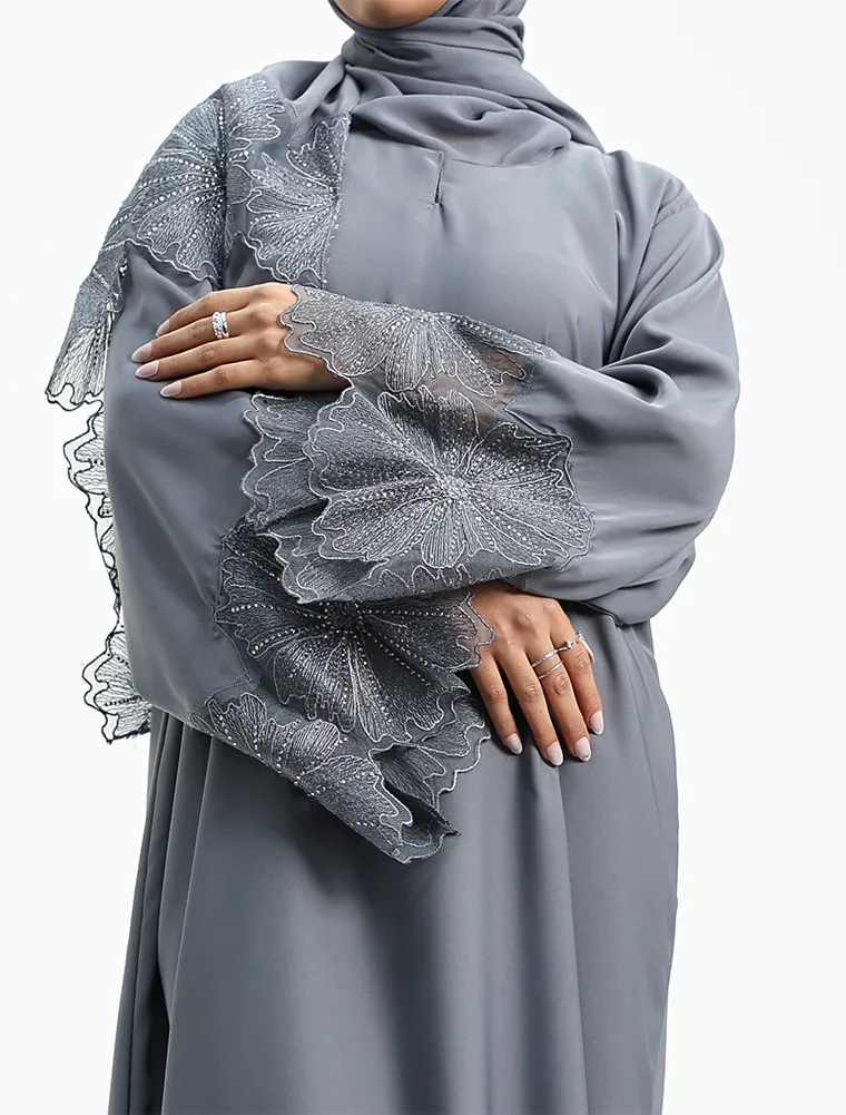 Grey Heyam Abaya - Image 4