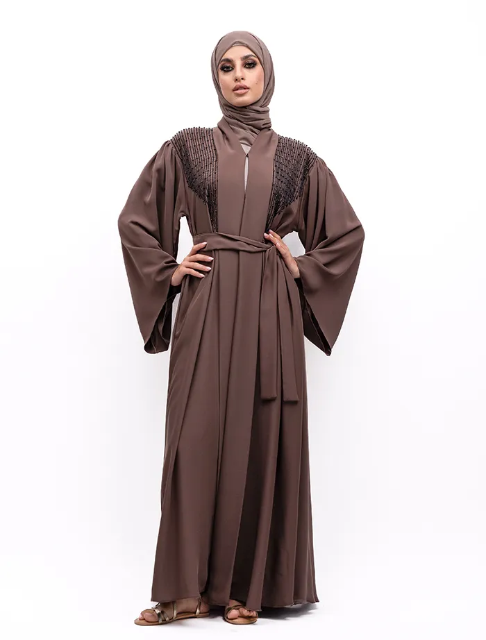 Mauve Aina Open Abaya - Image 3