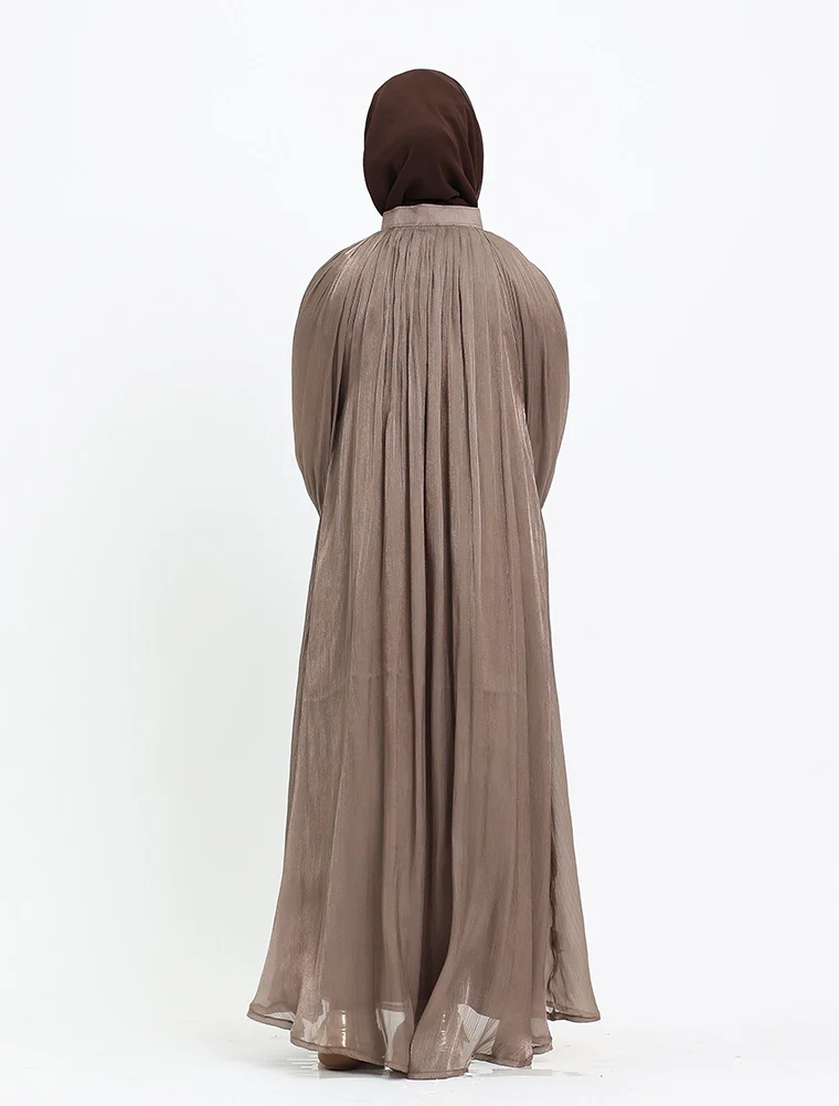 Mocha Organza Umbrella Girls Abaya - Image 3