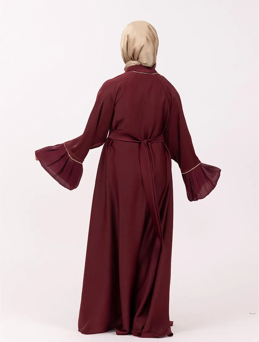 Plum Regal Charm Girls Abaya - Image 3