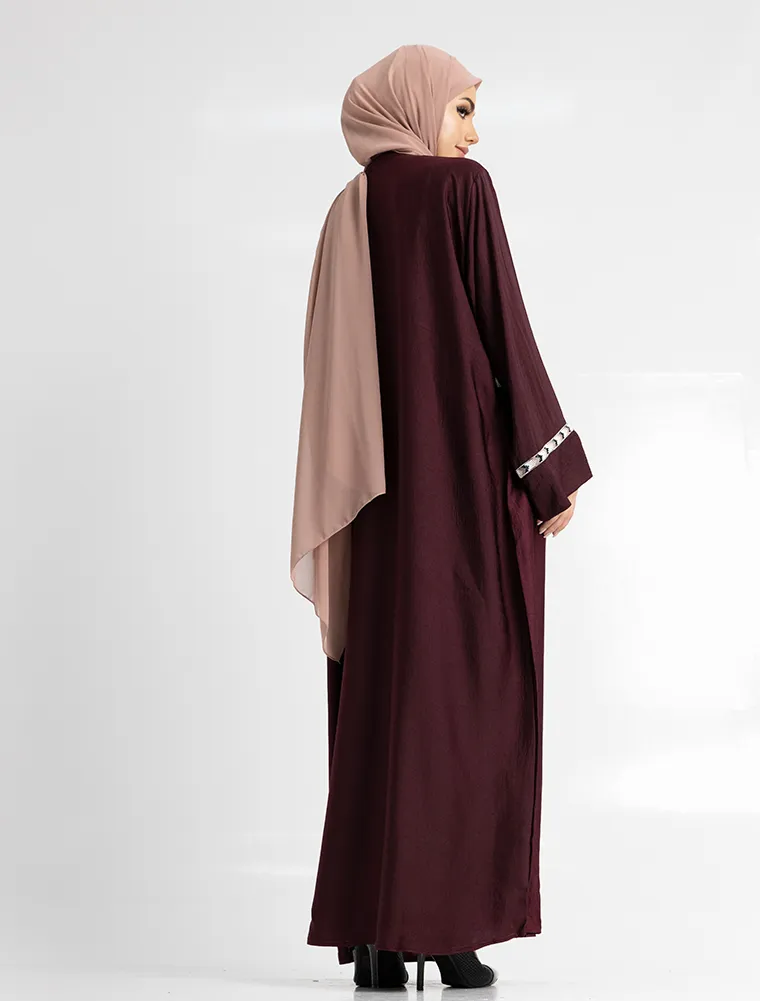 Plum Wajiha Abaya - Image 3