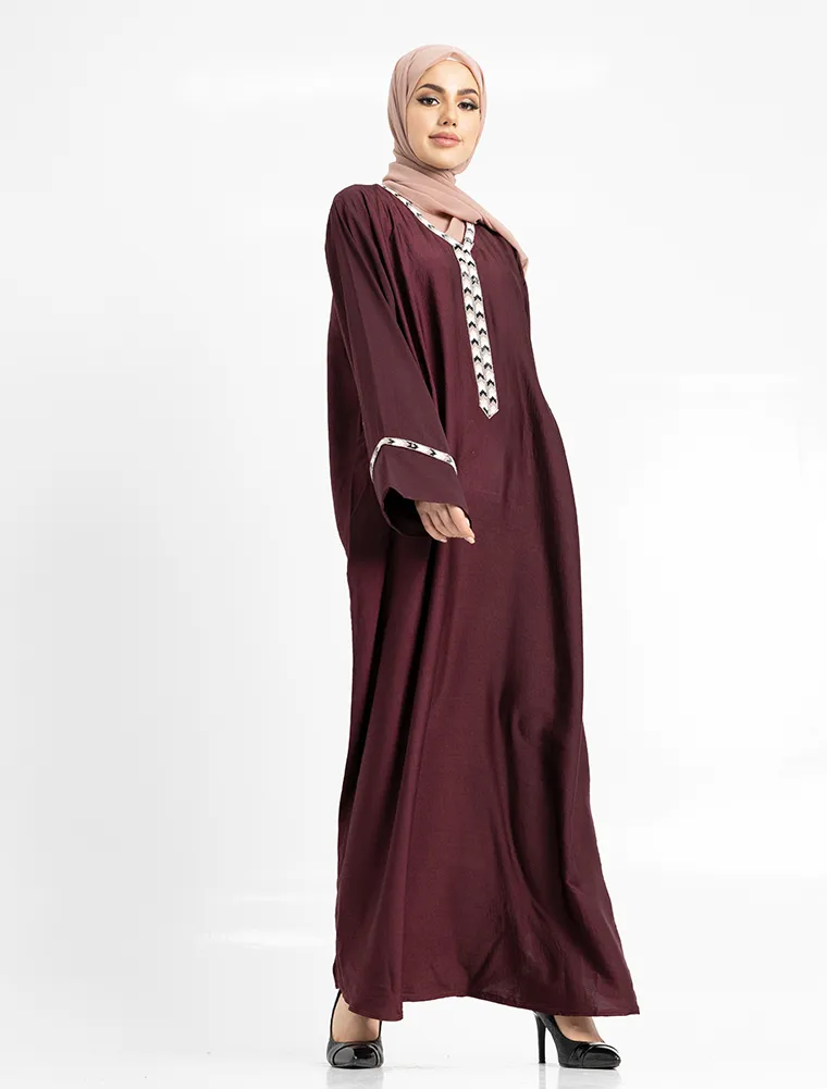 Plum Wajiha Abaya - Image 6