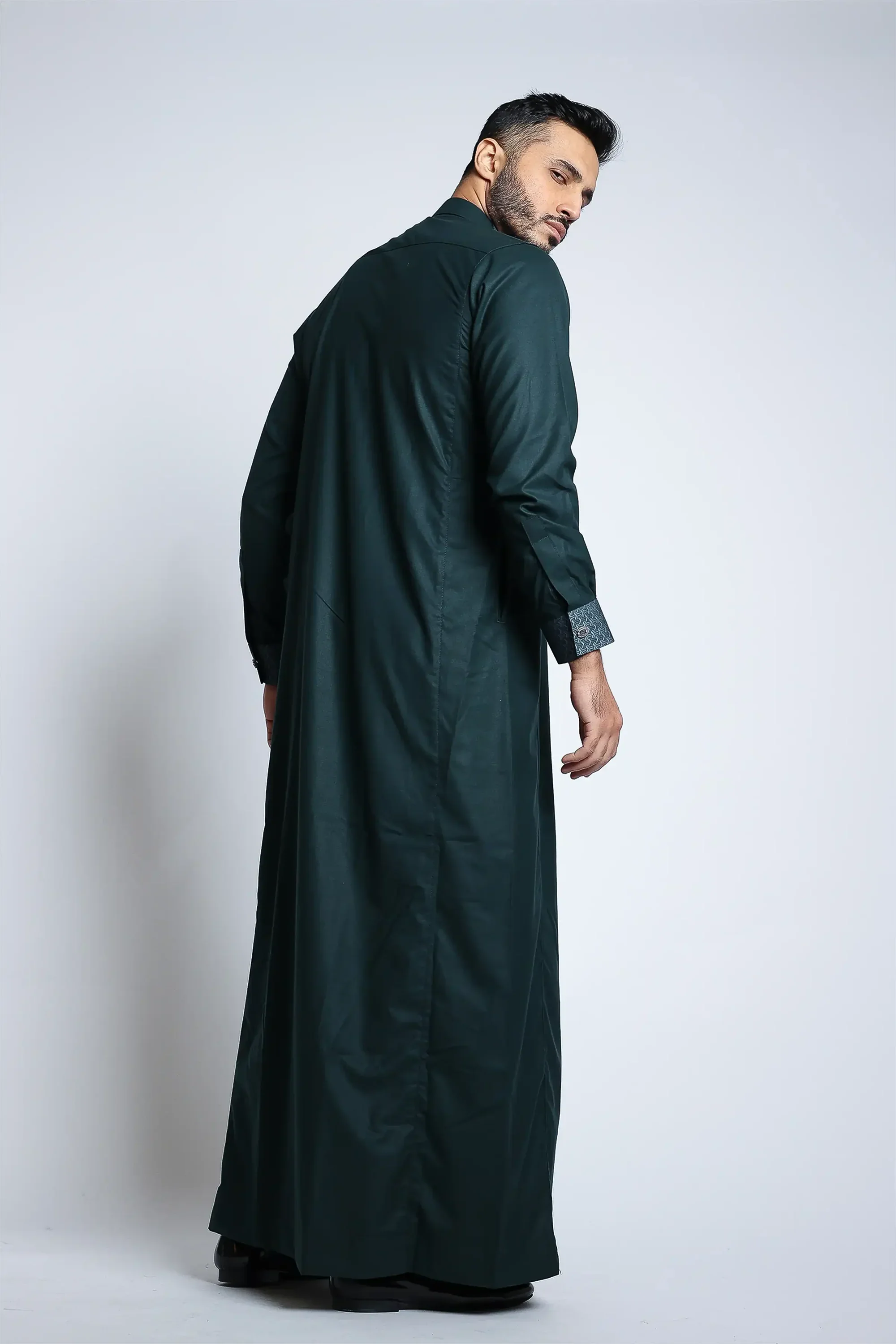 Storm Green Cutaway Thobe By Al noor- J153 - Image 5