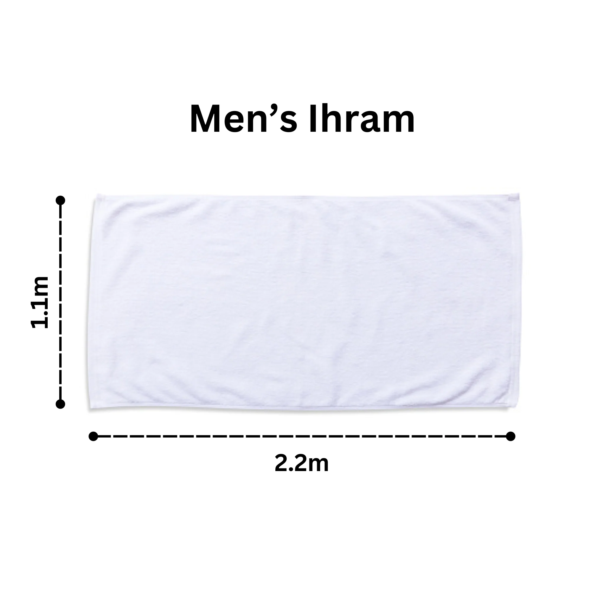 100% Pure Cotton | Two Piece Towel Ihram Set for Men/Kids | One Size Fits All - Image 3