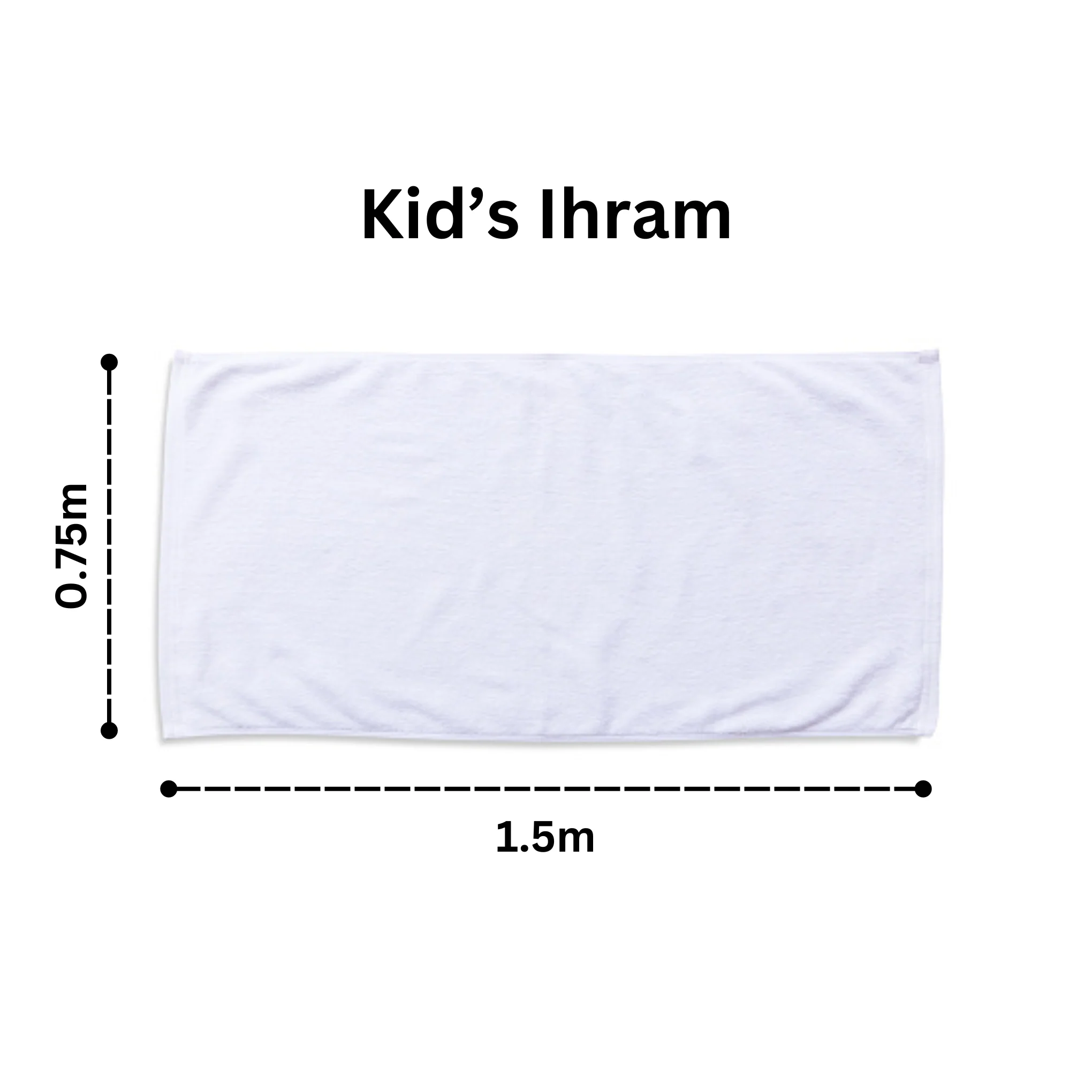 100% Pure Cotton | Two Piece Towel Ihram Set for Men/Kids | One Size Fits All - Image 4